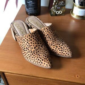 Suede Cheetah Print Mules
